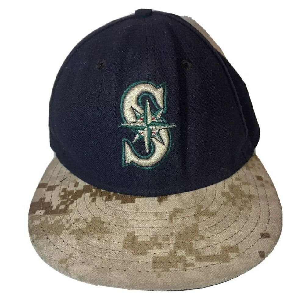 New Era 59Fifty Seattle Mariners Cap Hat Camouflage Bill Size 6 7/8